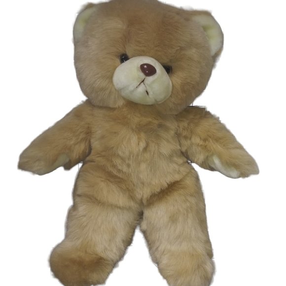 VTG American Wego Inc Tan Bear Stuffed Animal Cuddly Plush 16 Inch Toy 1982 RARE - Picture 3 of 7